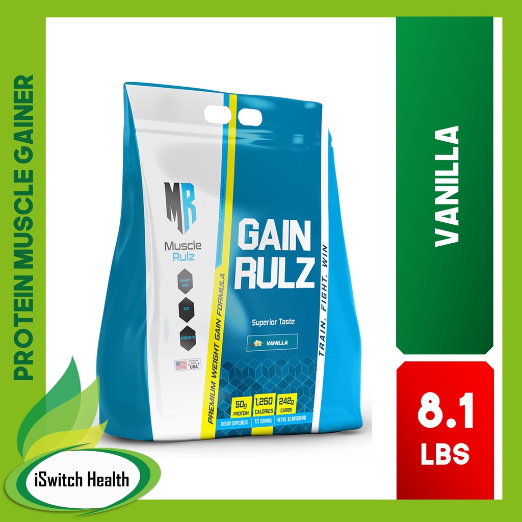 Muscle Rulz Gain Rulz Mass Gainer Protein Powder 8.1lbs Premium