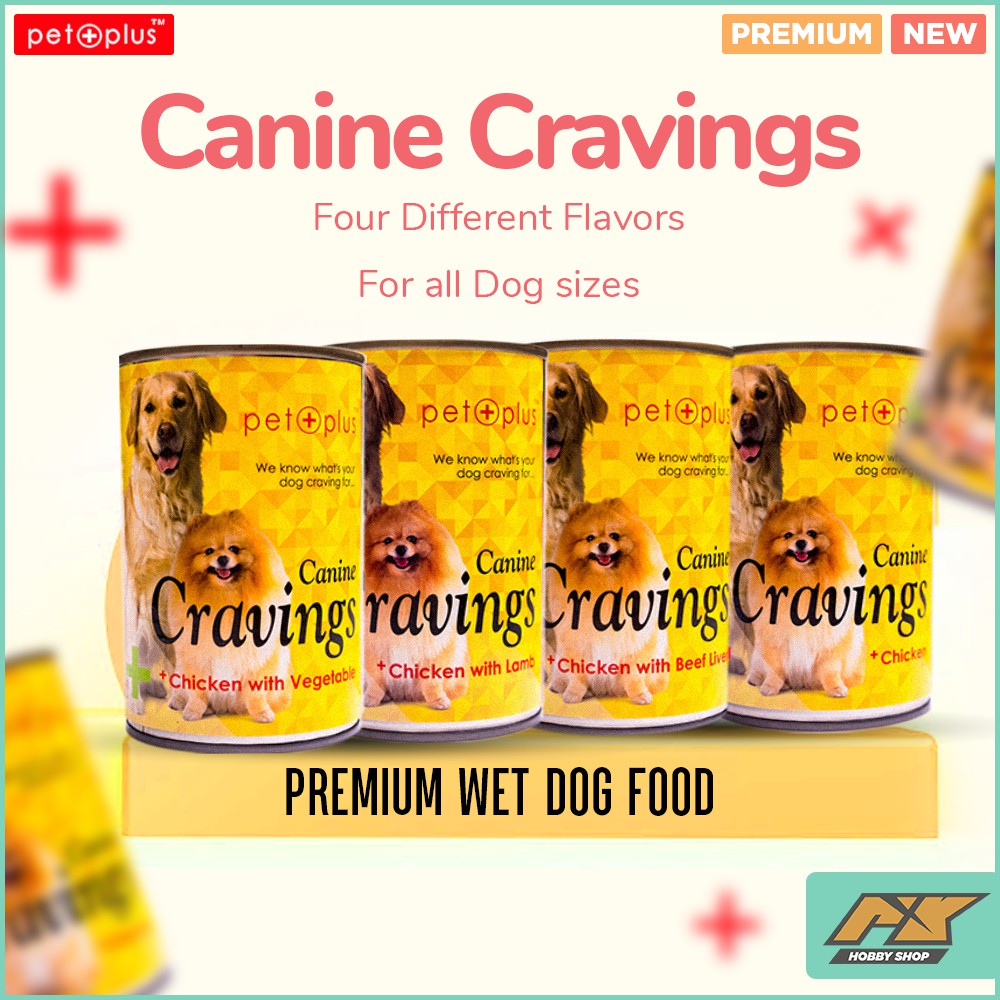 Premium Canine Cravings Wet Canned Dog Food by Pet Plus (Beef, Chicken