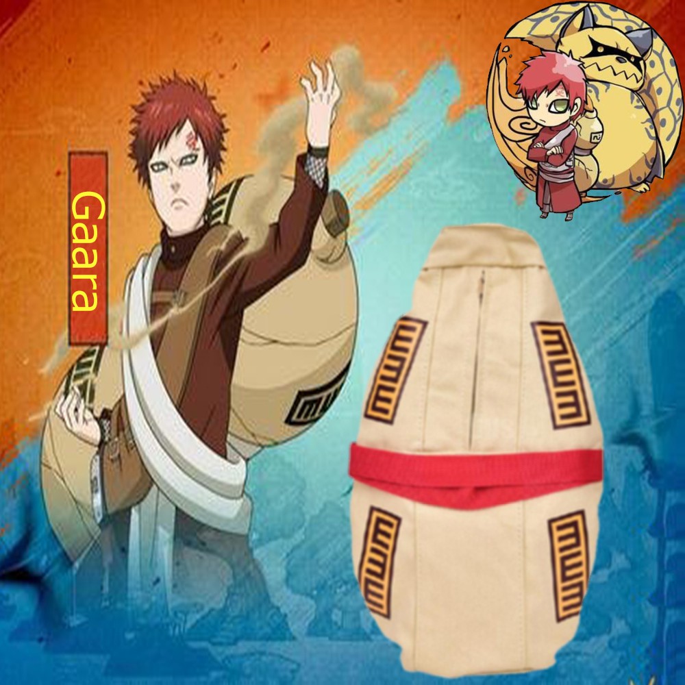 Anime Naruto Gaara Canvas Gourd Satchel Backpack Sling Shoulder Bag Cosplay Gift Collectibles