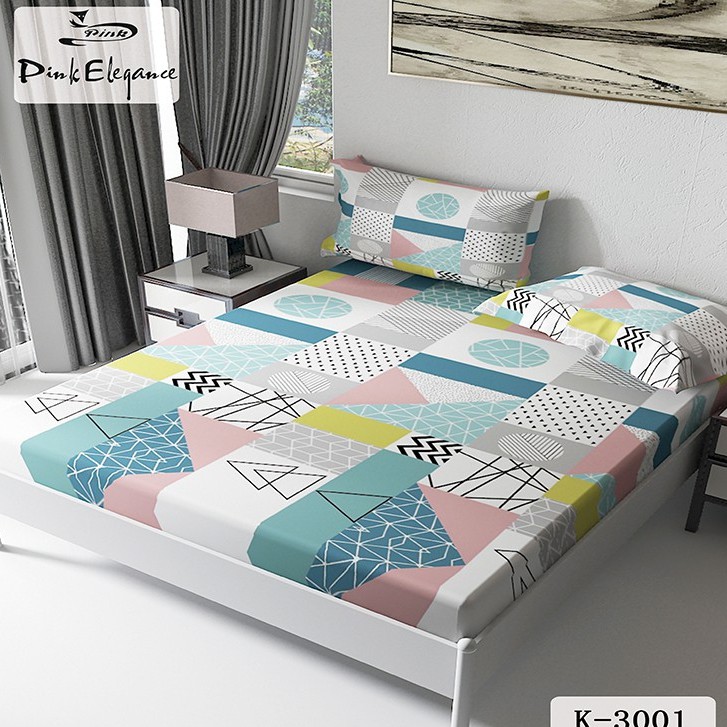 3 in 1 Bed sheet Cotton Full Garterized Fitted Bedsheet with 2 pcs Pillow case Shopee Philippines
