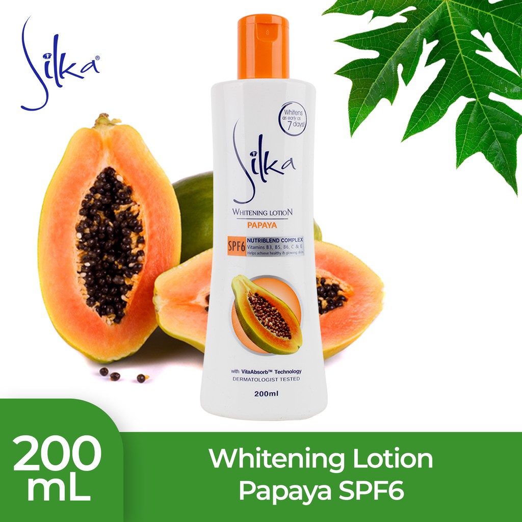 Silka Skin Whitening Papaya Lotion SPF6 200ml Shopee Philippines