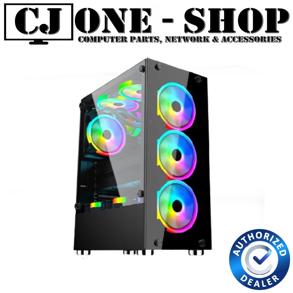 InPlay Meteor 01 Mid Tower Gaming Case Black, Tempered Glass Shopee