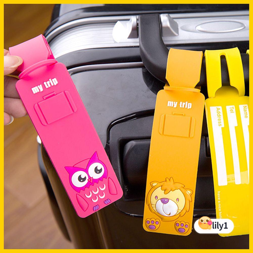 LILY Silicone Luggage Tag Travel Cute Cartoon Tag Label School Bag