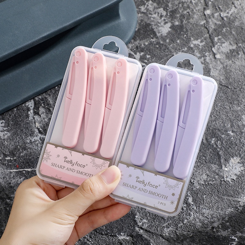 1/3Pcs/set Portable Eyebrow Trimmer Foldable Hair Remover Set Women Face Razor Eyebrow Trimmers