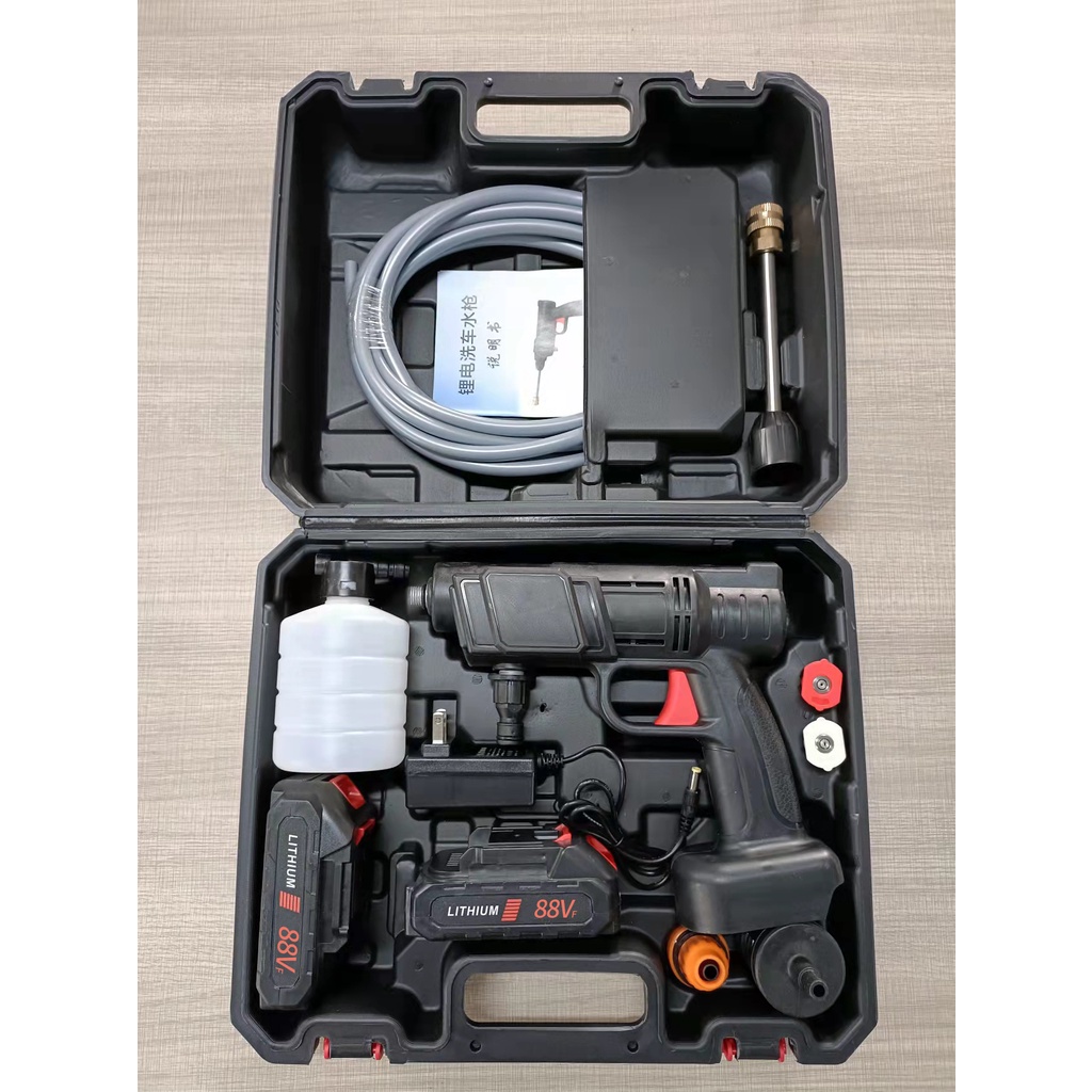Cordless Portable Car Washer 2 Lithium Battery Pressure Washer Spray