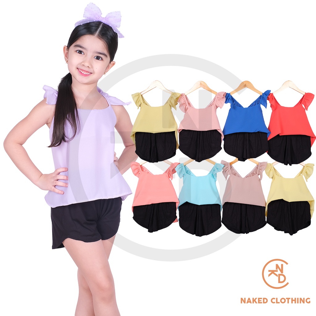 NKD FASHION Kids Catalina Velvet Cute Baby Girl Ruffle Top Daily