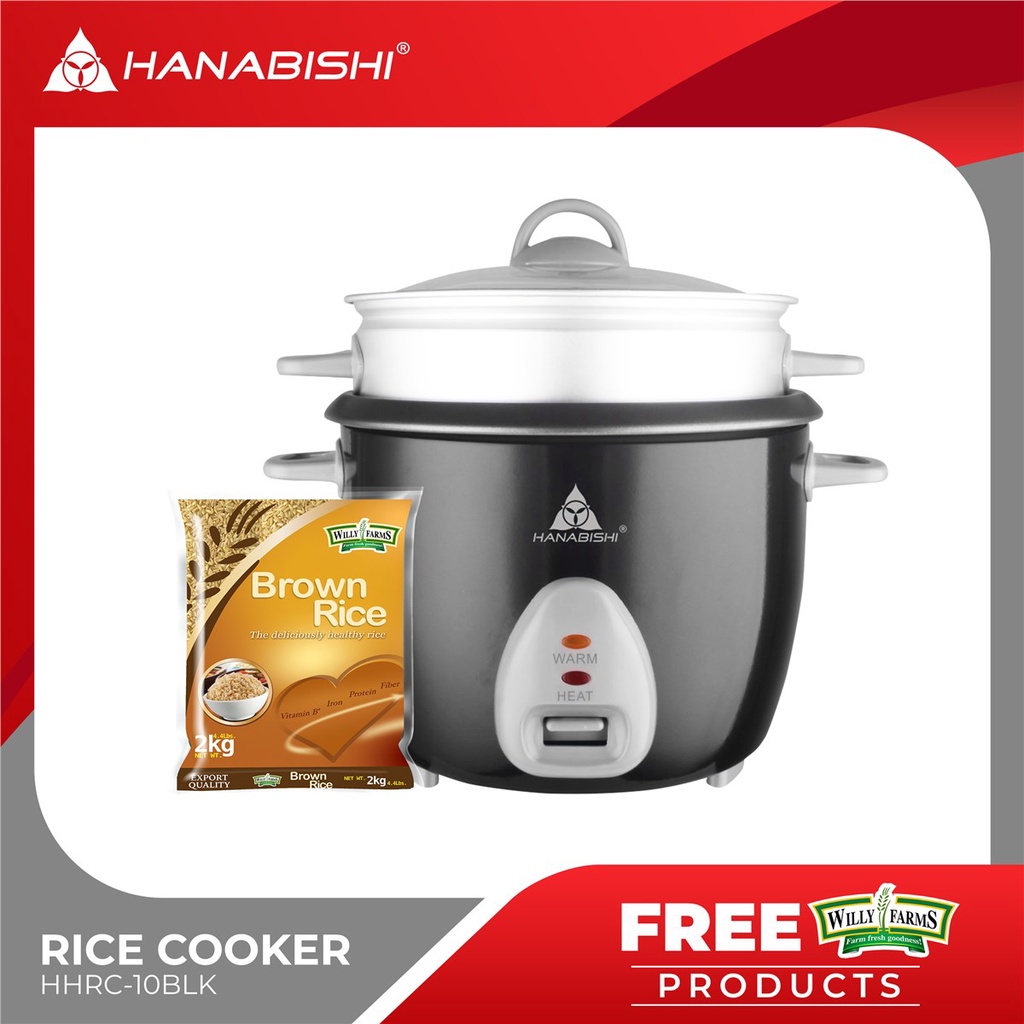 Hanabishi Rice Cooker HHRC BLK Series 4 sizes (WITH 2KG WILLY FARMS