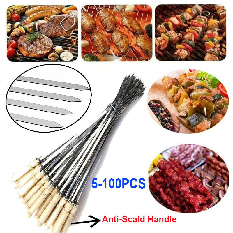 Stainless Steel Barbecue Skewers Needle Kebab Kabob Stick Metal Skewers