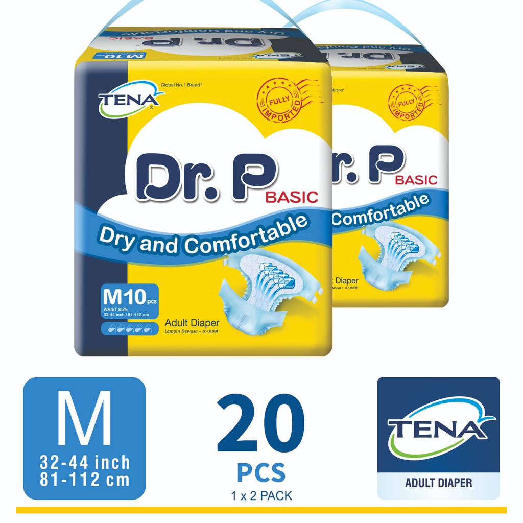 Dr P Basic Adult Diaper Dry and Comfortable M10 pack of 2 Shopee