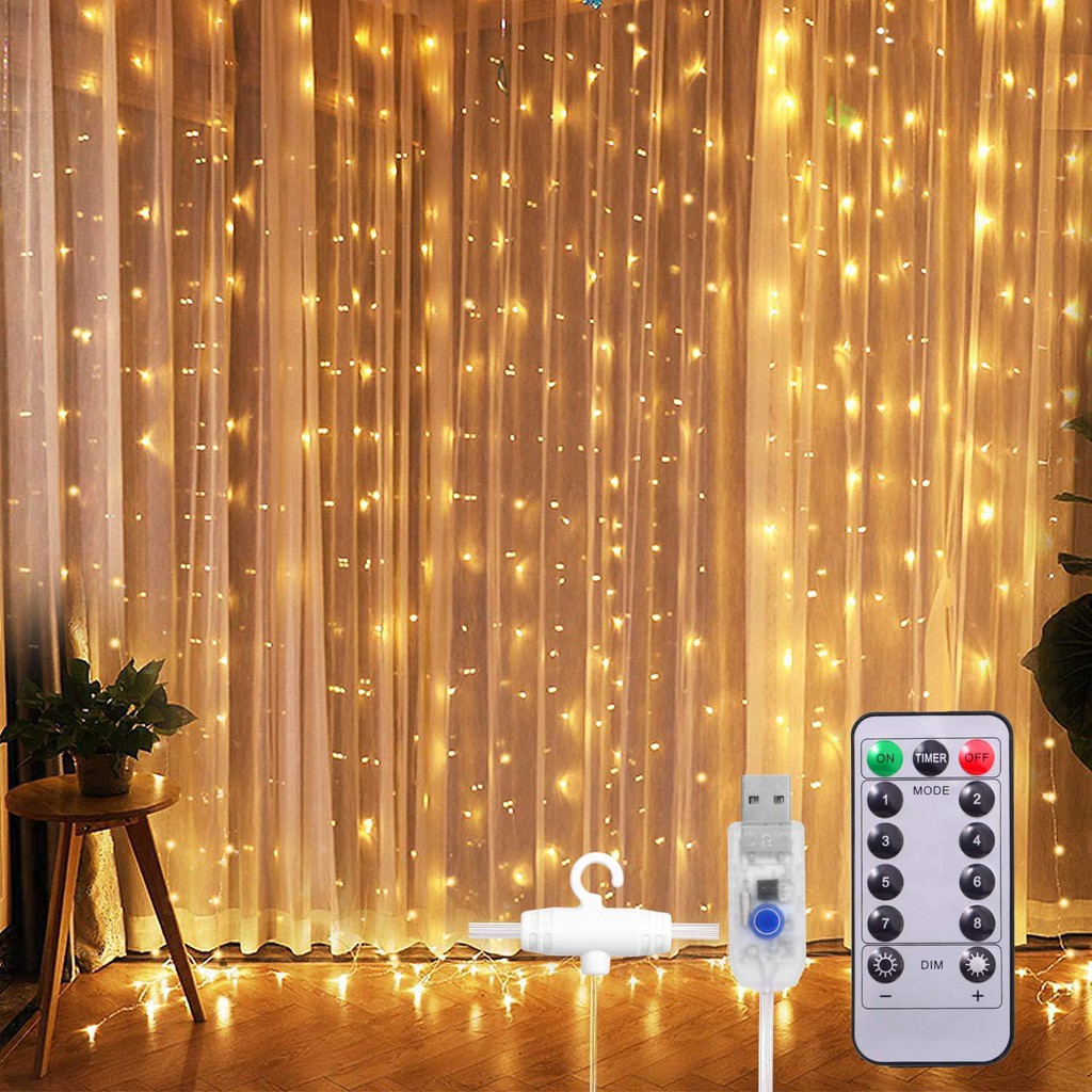 3m*3M 300LEDS Waterproof Curtain Light Christmas Llight with Remote