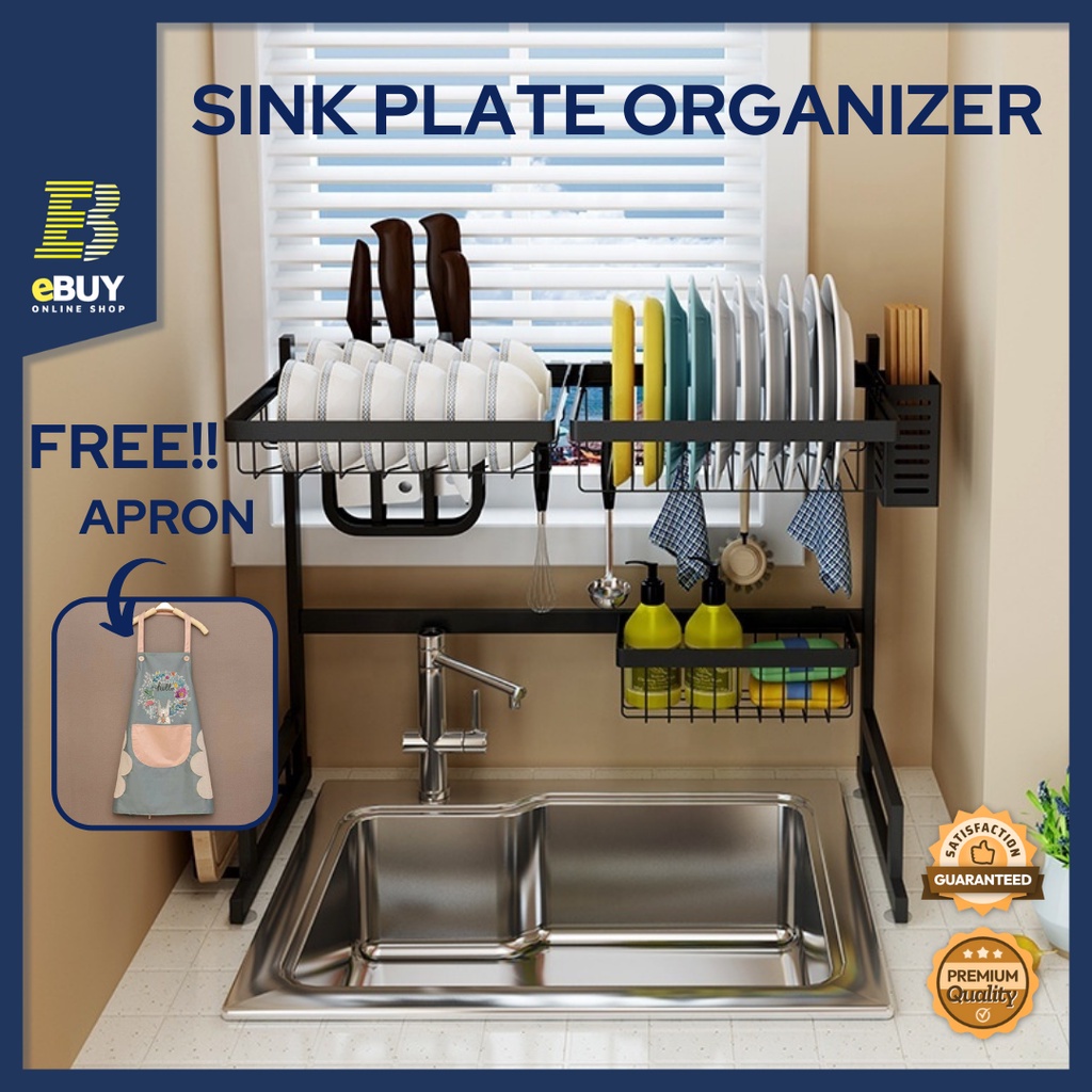 Sink Plate Organizer FREE APRON Kitchen Sink Counter Dish Rack