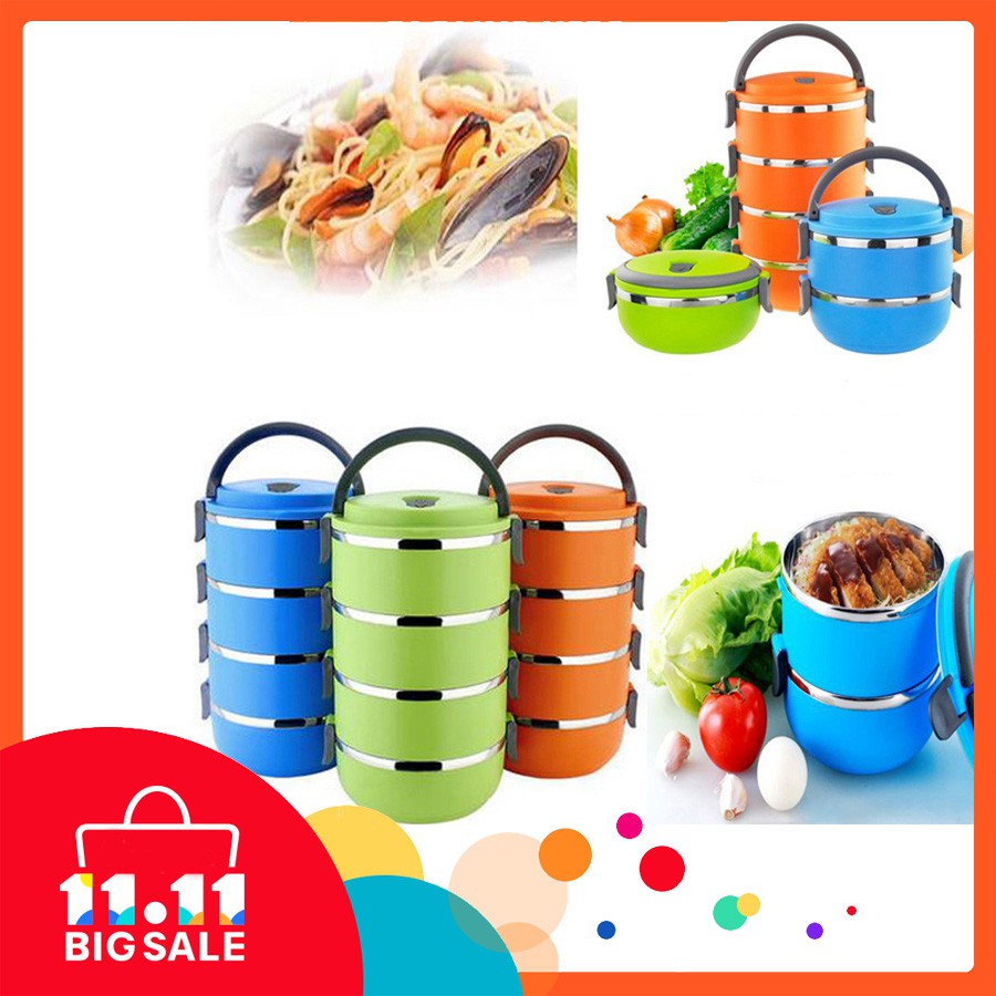 Thermal Insulated Bento Boxes Stainless Steel Lunch Picnic Shopee