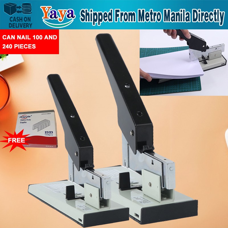【Free Staplers】Heavy Type Metal Stapler Bookbinding Stapling Office