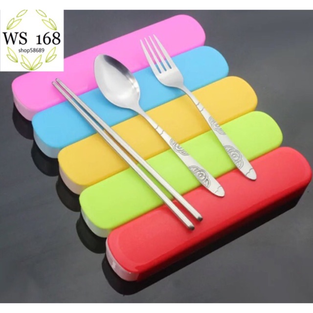 3 in 1 Spoon Fork and Chopsticks Set w/ Case Shopee Philippines