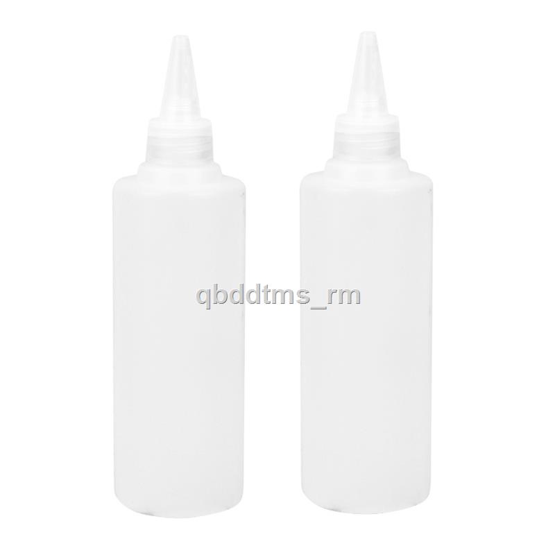 6pcs 250ml Tip Applicator Bottle Plastic Squeeze Bottle Clear Liquid