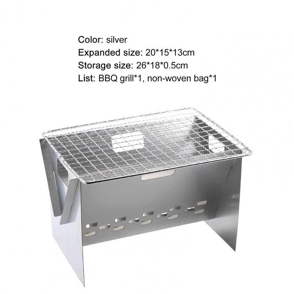 Folding Camping Wood Burning Stove Outdoor Stainless Steel BBQ Cooking