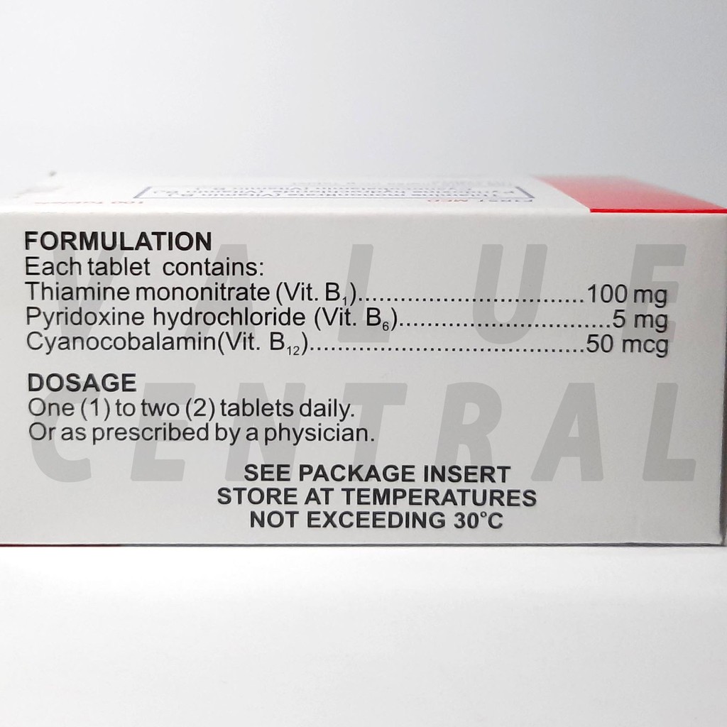 Vitamin B Complex B1 B6 B12 First Med 100 Tablets (June 2023 expiration
