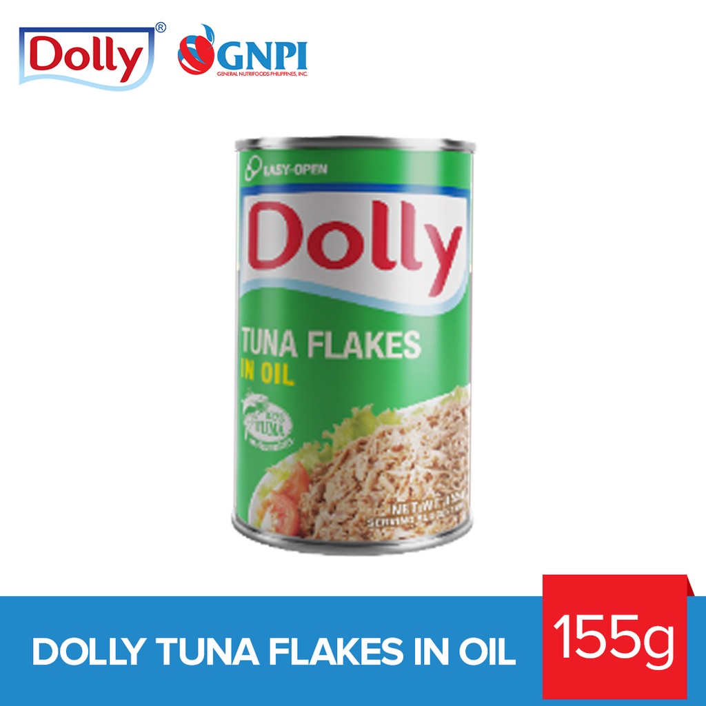 Dolly Tuna Flakes in Oil / Flakes in Oil & Spice Blend 155g Shopee