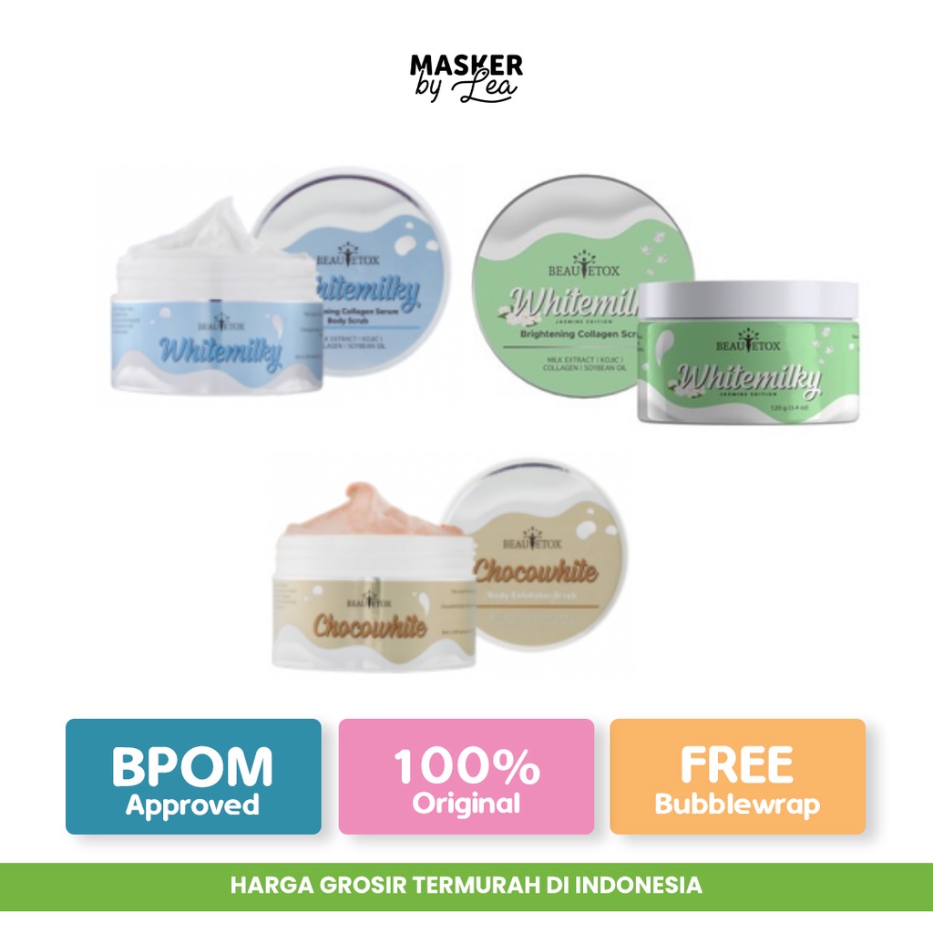 Body Scrub Beautetox 120 Grams Scrub Gluta Collagen Whitemilky