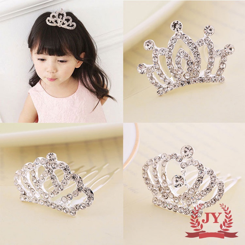 Mini Tiara Hair Clips Princess Crown Comb Costume Accessories for