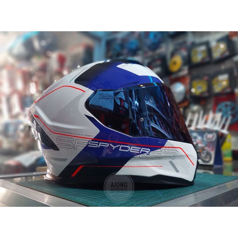 Spyder CORSA ☆ GD 1751 BS ☆ Fullface Helmet / Dual Visor ☆ Iridium Blue