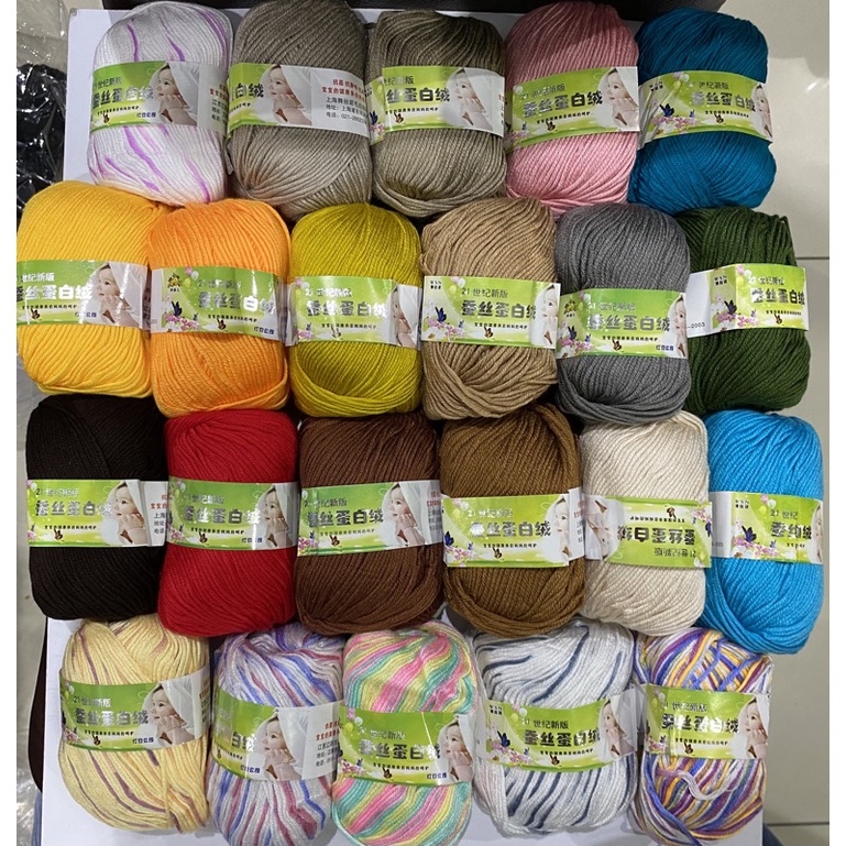 Baby Cotton Yarn /Milk Cotton yarn /Soft knitting yarn 50grams 3 Shopee Philippines