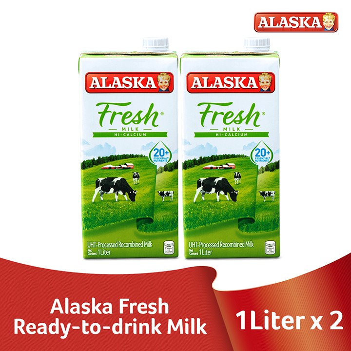 Alaska Fresh ReadytoDrink Milk 1 liter Set of 2 Shopee Philippines