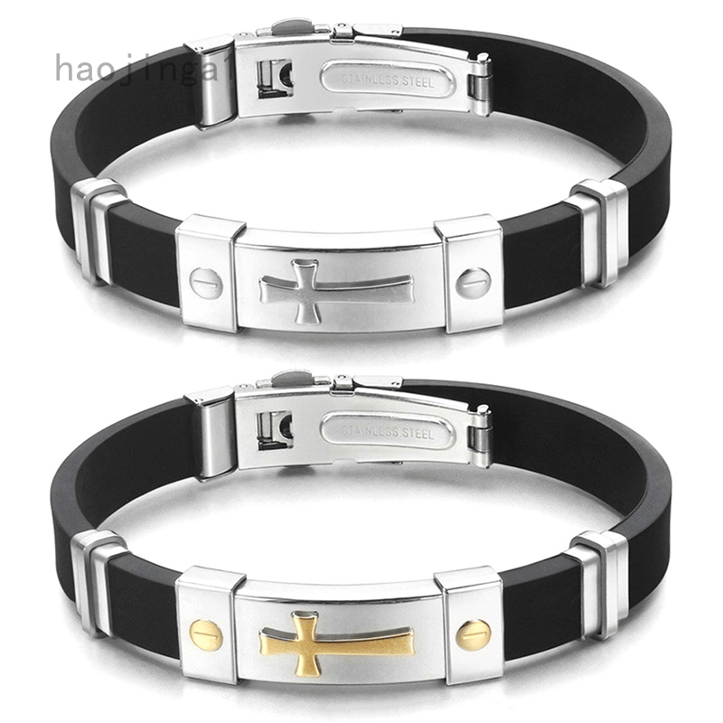 Jewelry Classic Stainless Steel Cross Bracelet For Men Simple Religious