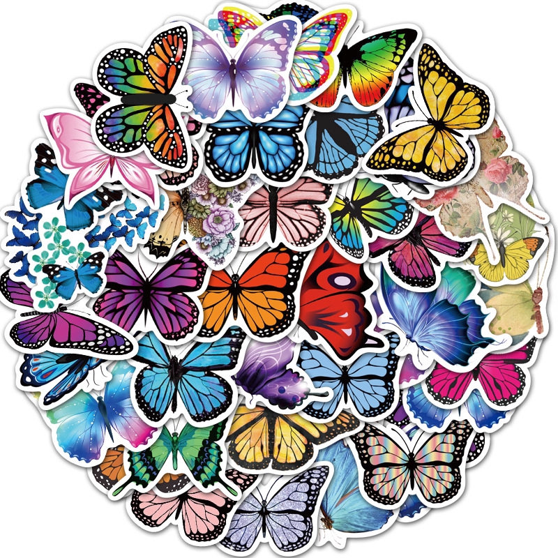 50 beautiful butterfly graffiti stickers Amazon explosionproof