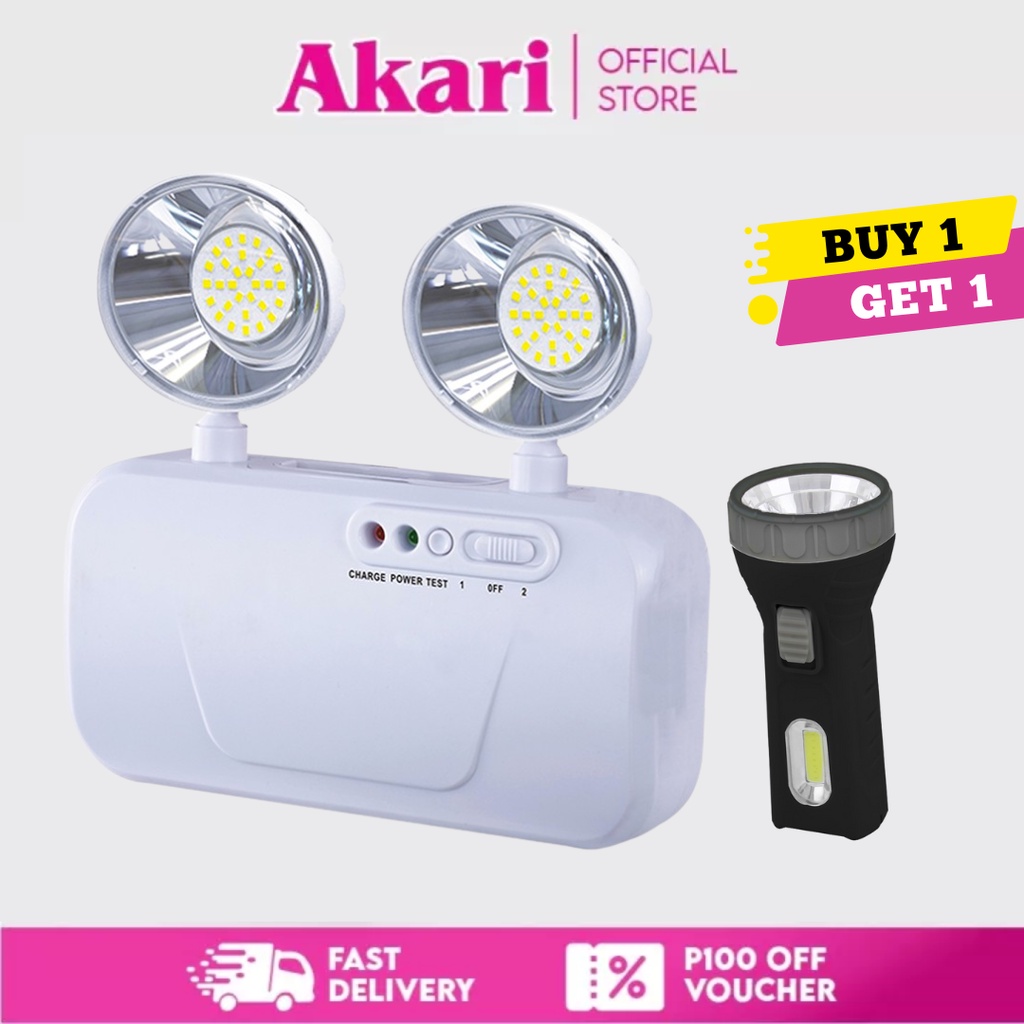 Akari LED Emergency Light (AELGL420) + FREE LED 2in1 Flashlight