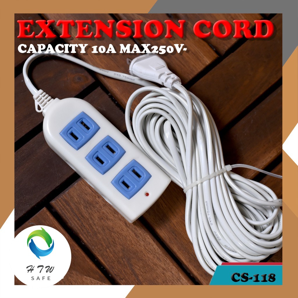 8M Heavy Duty 3 Socket Outlet Extension Cord Power Socket Power