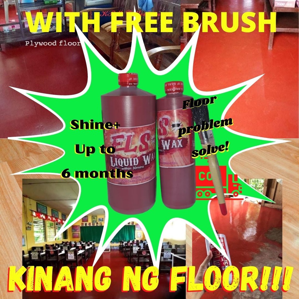 ELS LIQUID FLOOR WAX 500ml Shine plus liquid Floor Wax Shine plus free