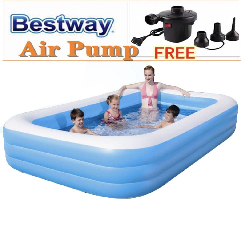 Free AIR PUMP SWIMMING POOL IFLATABLE 3 sizes 54006 54005 54009 Bestway
