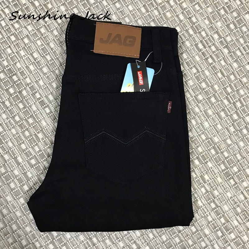7702 JAG Black Cotton Stretchable Fashion Skinny Jeans For Men