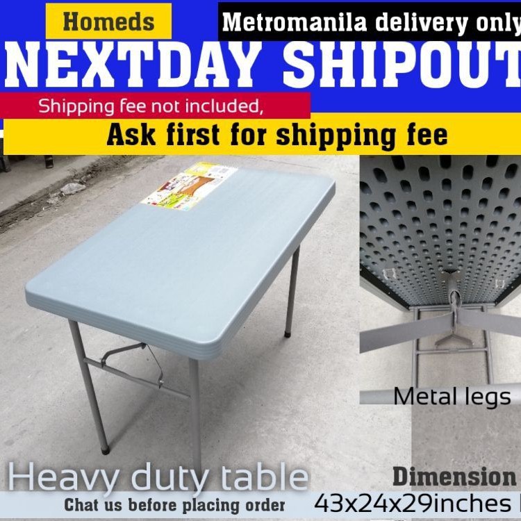 heavy duty folding table 43x24x29in metromanila Shopee Philippines