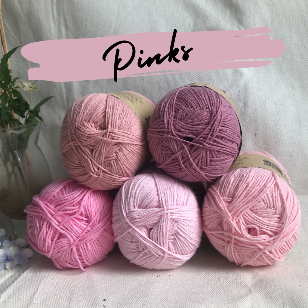 Soft Cotton Yarn (Pinks) 100 Pure Cotton 50g Shopee Philippines