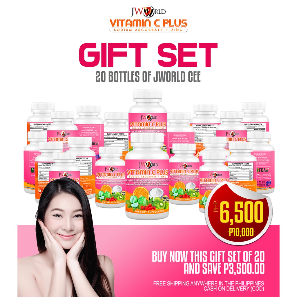 JWORLD CEE GIFT SET (20 Bottles of Vitamin C Plus With Zinc Plus
