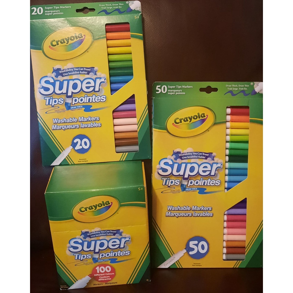 NEW and ORIGINAL Crayola Super Tips Washable Markers 20, 50 and 100
