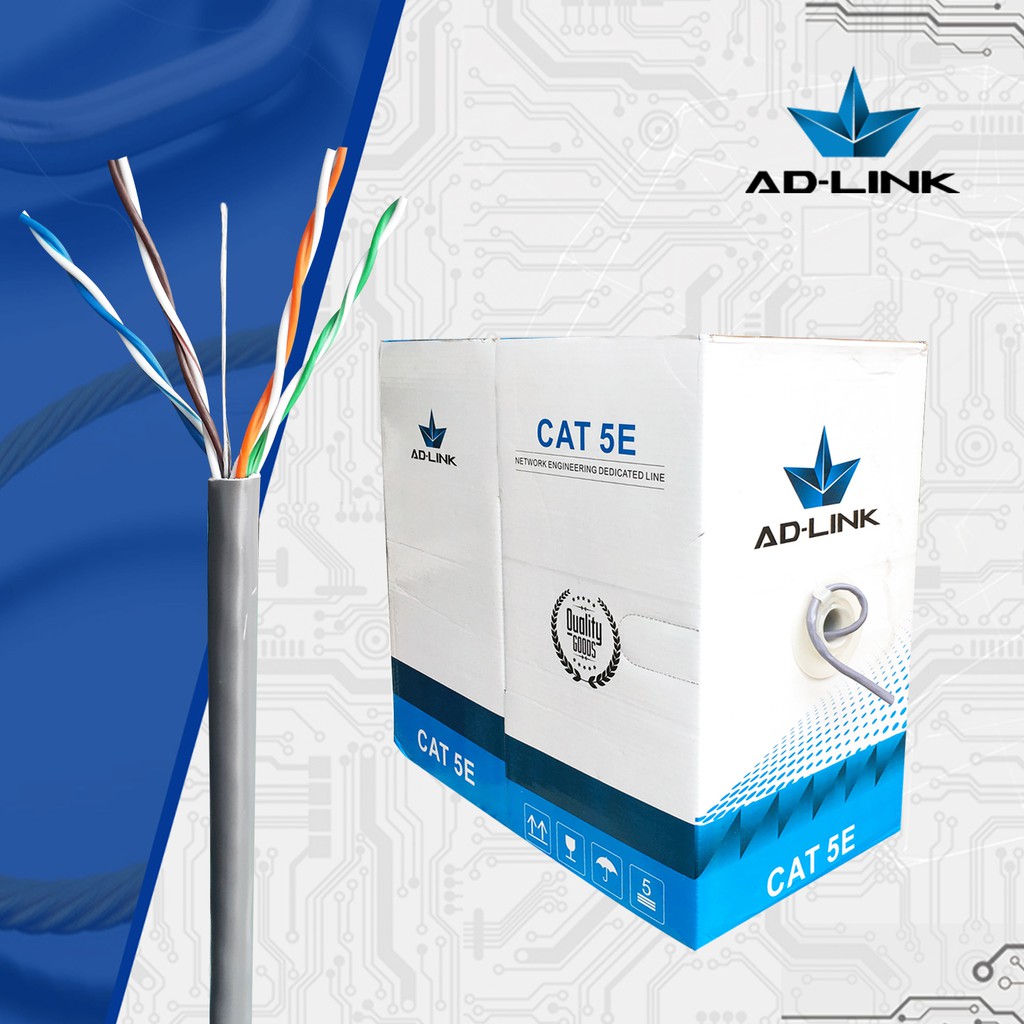 ADLINK 305M CAT5E UTP Cable (0.4mm) CCA Gray Shopee Philippines