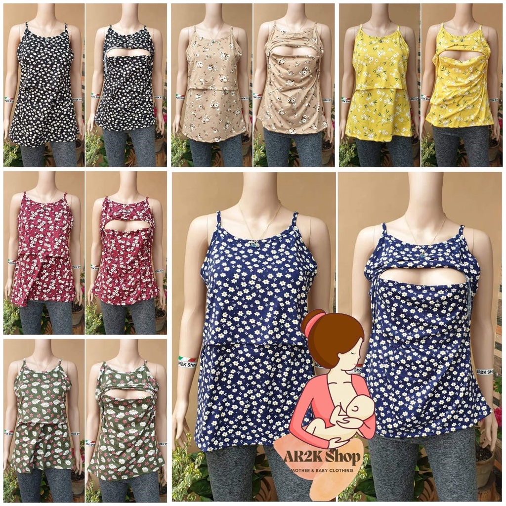 Nursing/Breastfeeding Tops Strap Floral Designs (LXL) Shopee Philippines