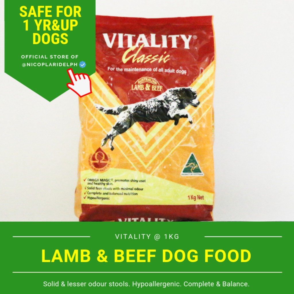 Vitality Classic Lamb and Beef Flavor for Adult Dogs (1kg) [PRICE