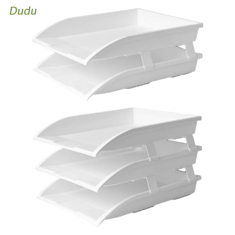 Dudu 2/3 Tier Stackable Desktop Document Rack Letter Tray Organizer