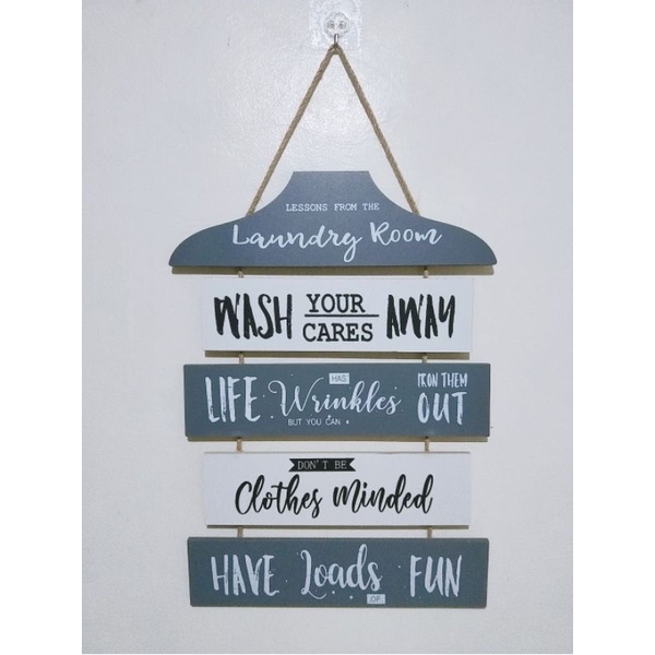 Lessons From The Laundry Room Quotes Wooden Hanging Wall Decor Shopee