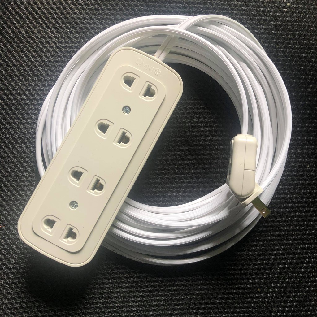 112 Meter Heavy Duty Extension Cord, 16 Flat Cord, Omni Plug and