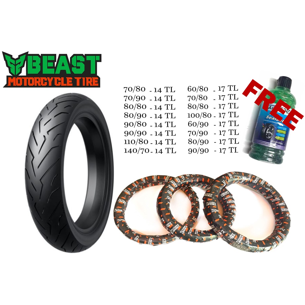ORIGINAL BEAST TIRE ( FREE SEALANT!! ) TUBELESS P6240 COD for