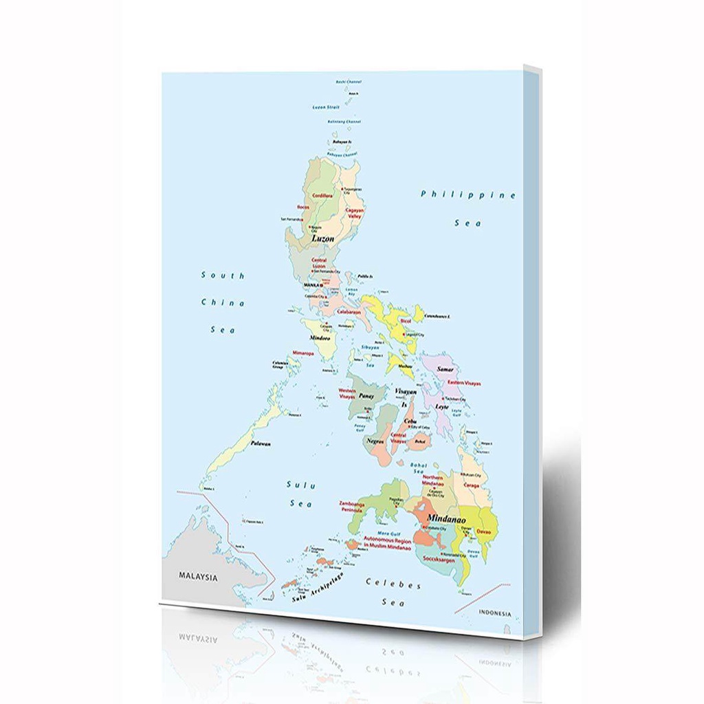 Canvas Prints Wall Artes Cebu Blue Philippines Administrative Map City