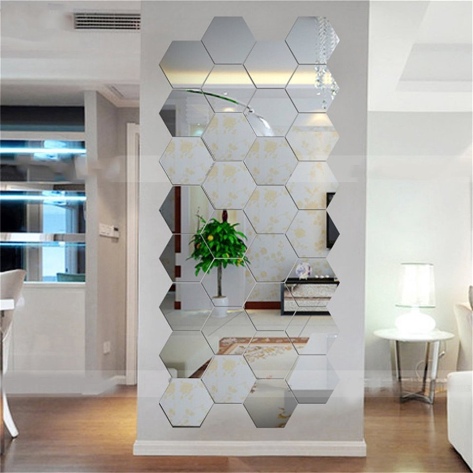 [COD] Modern Mirrors 12pcs 3D Hexagon Acrylic Wall