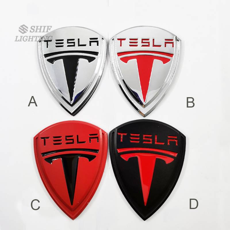 1 X Metal New TESLA Logo Car Auto Decorative Rear Front Replacement