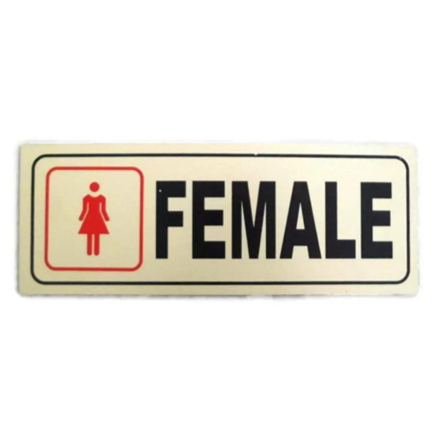 1x "Female" Restroom Comfort Room Sign Board 24.5x9cm Shopee Philippines