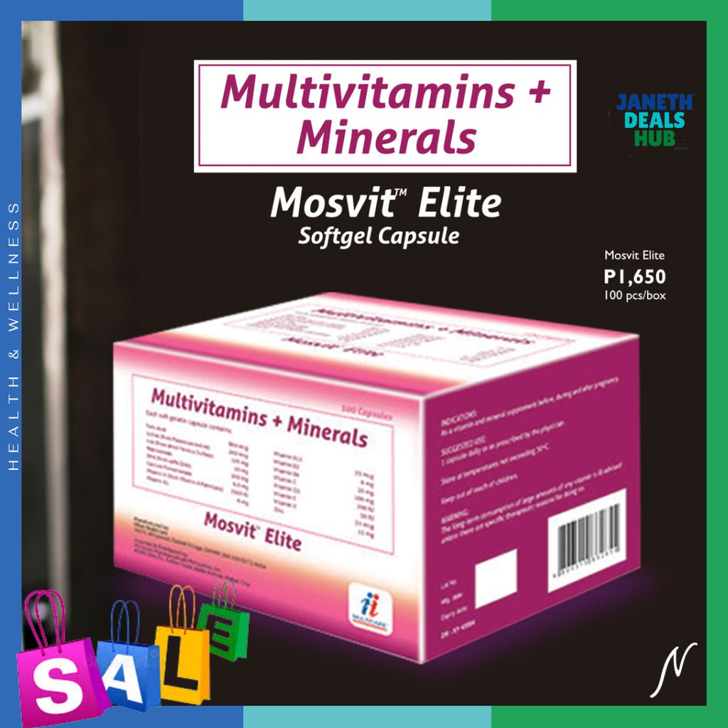 MOSVIT Elite Multivitamins plus Minerals (100 Capsules) Shopee